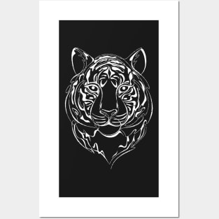 Continuous Line Tiger Portrait. 2022 New Year Symbol by Chinese Horoscope Posters and Art